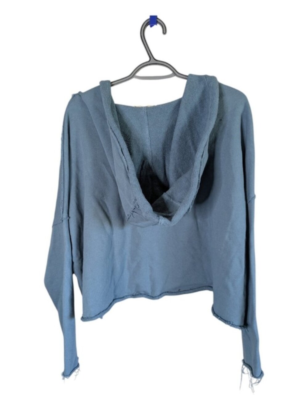 Natural Life Raw Hem Cropped Hoodie Blue Size XS/S Oversized Slouchy - Picture 2 of 7